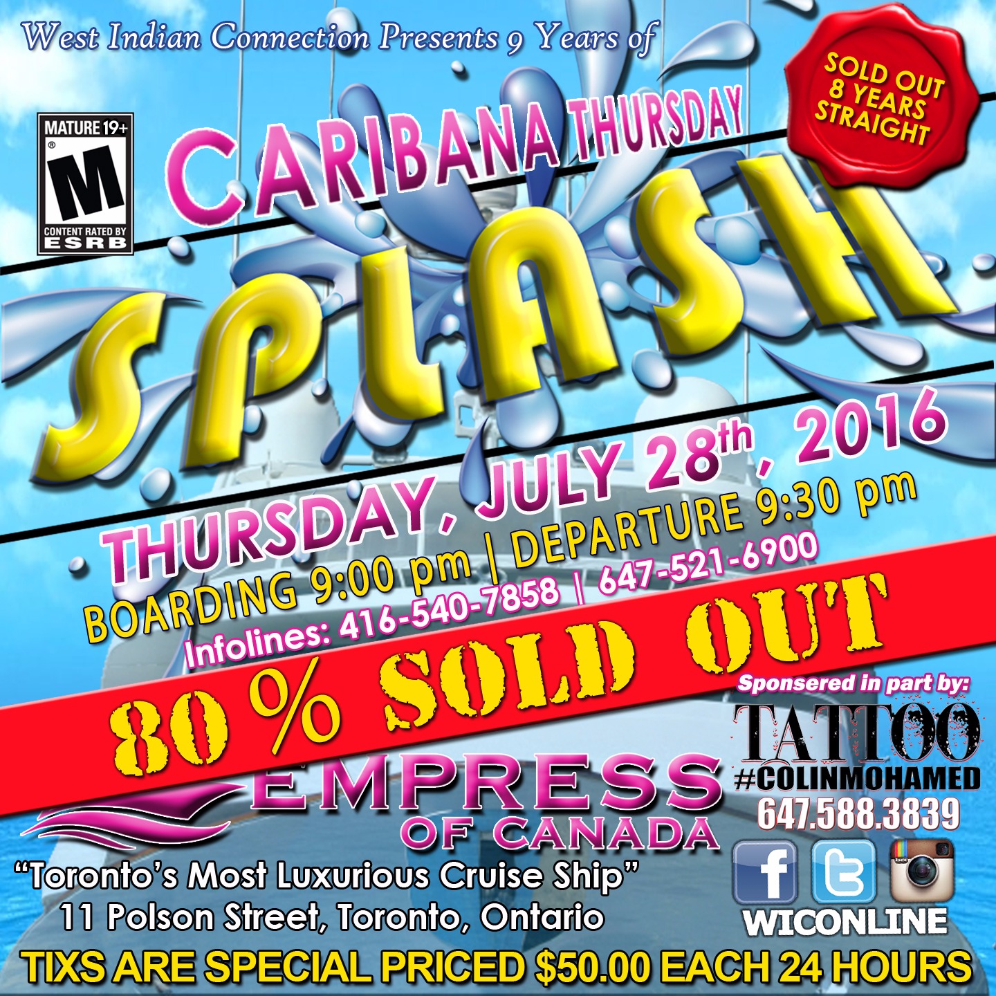 SPLASH - The 9th Annual SOLD OUT boat cruise