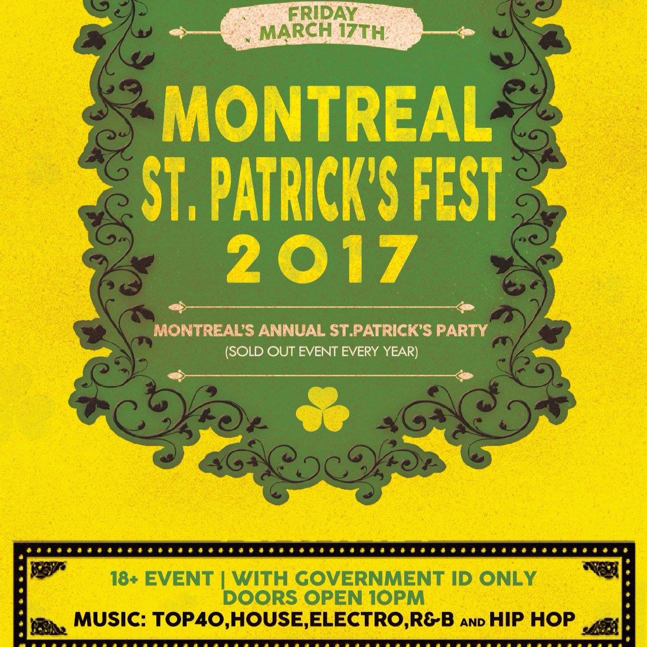 St Patrick's Day Fest @ Le Cinq // Fri March 17 (18+) 