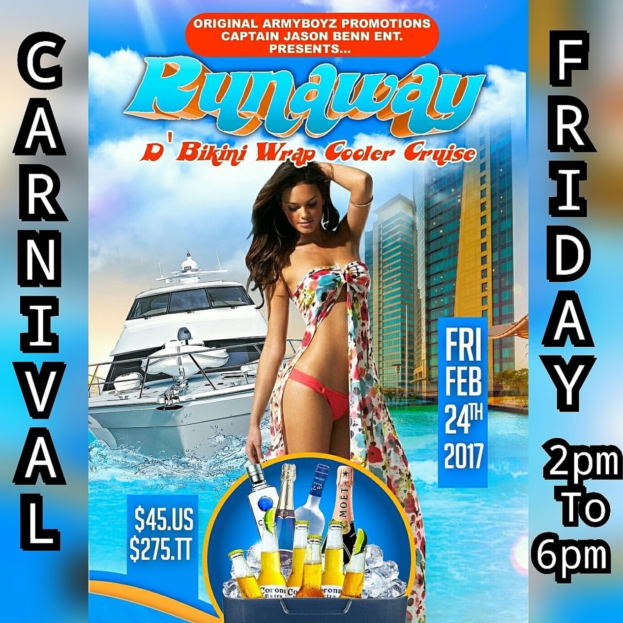 Carnival Friday Bikini Wrap Cooler Cruise (army Boyz & Captain Jason Benn) 