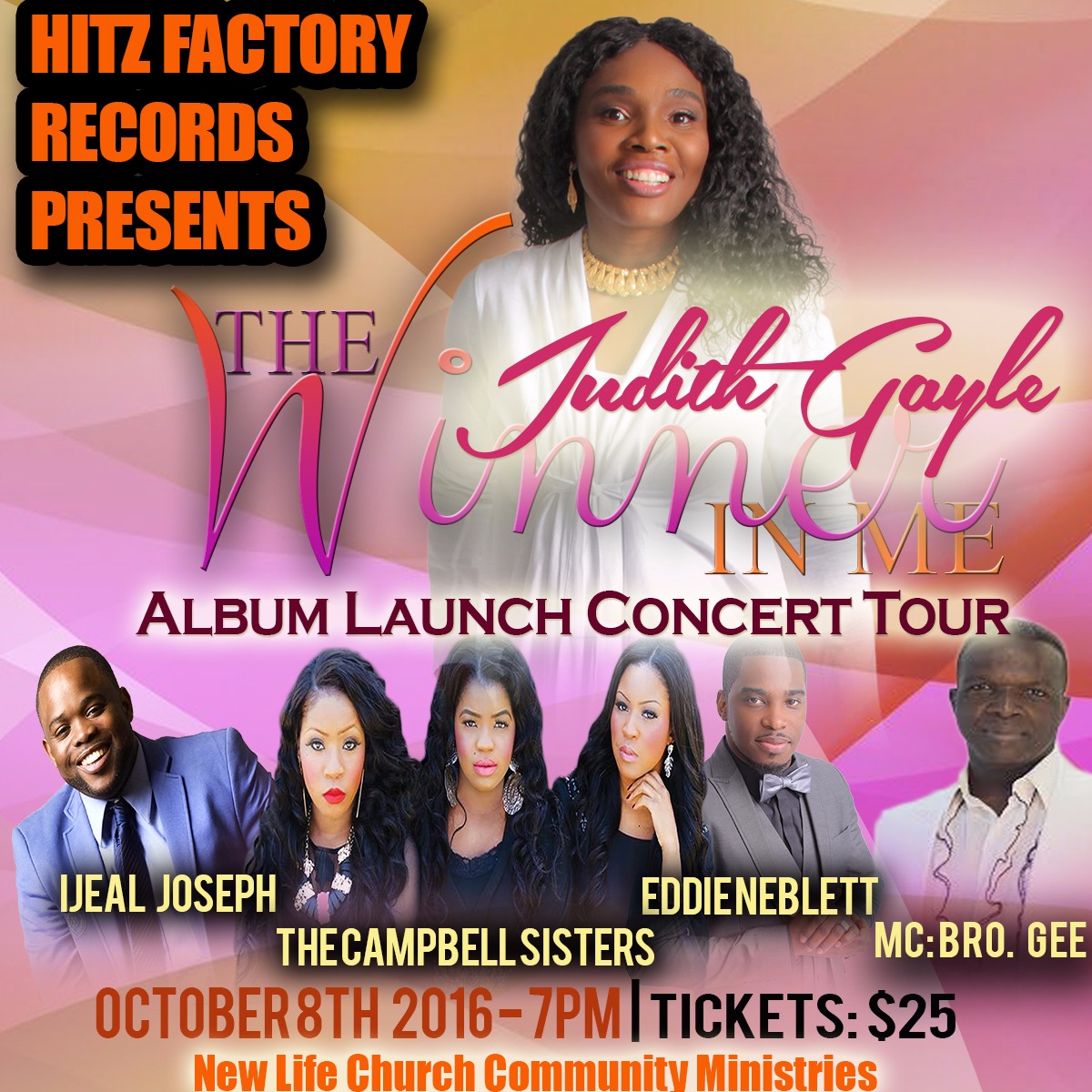 Judith Gayle The Winner In Me Album Launch Concert Tour // October 8th 