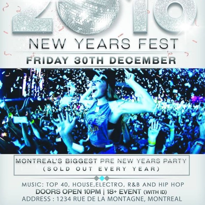 Mtl Pre New Years Fest @ Le Cinq // Fri Dec 30th (18+) 