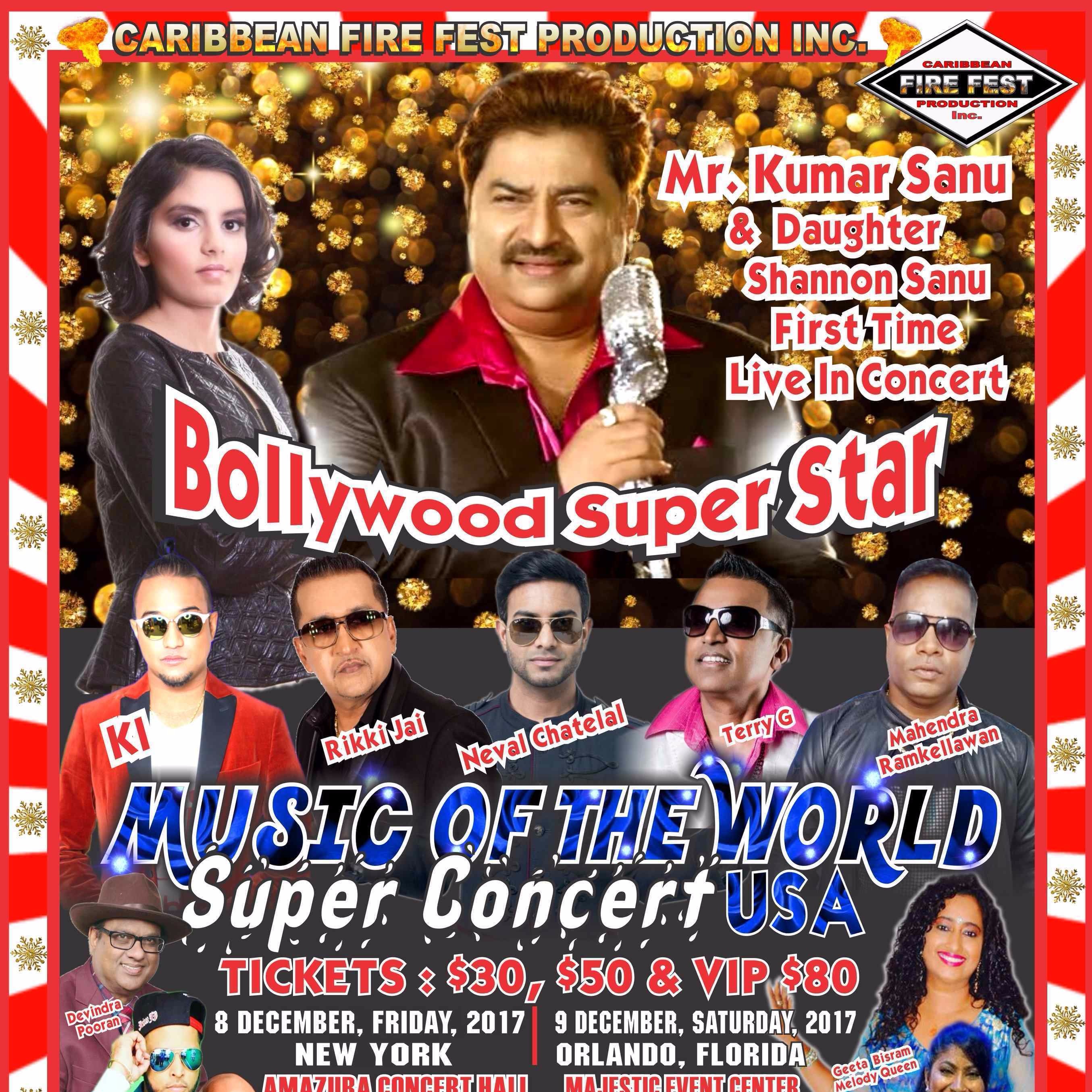 MUSIC OF THE WORLD SUPER CONCERT USA FT. KUMAR SANU - DEC 8TH