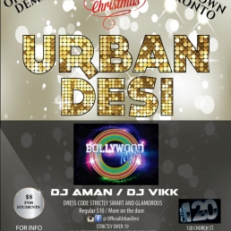 Urban Desi Christmas Special! Ft. ★bollywood Night★ 19th December★ Saturday 