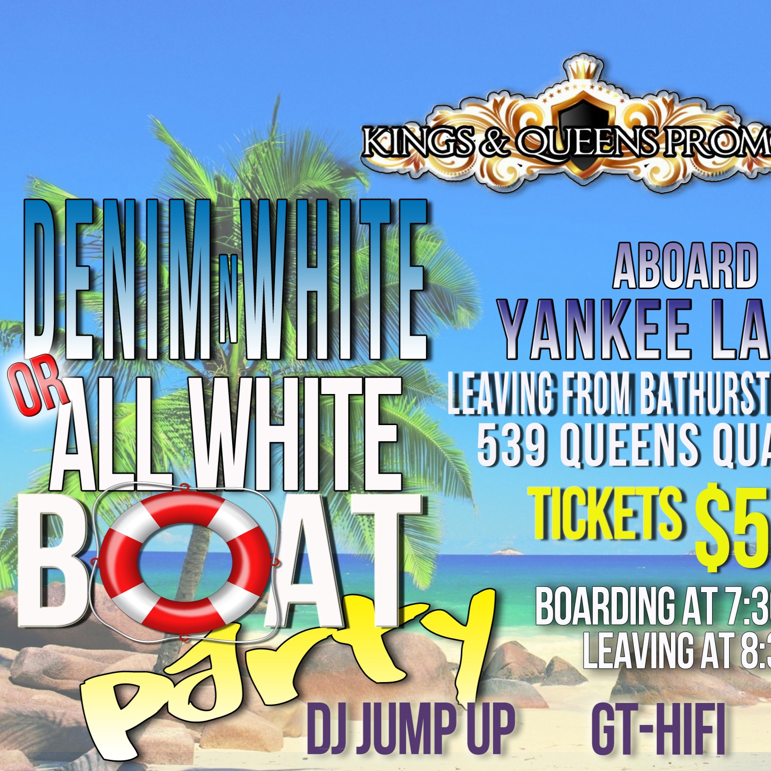 DENIM n WHITE or ALL WHITE Boat Party