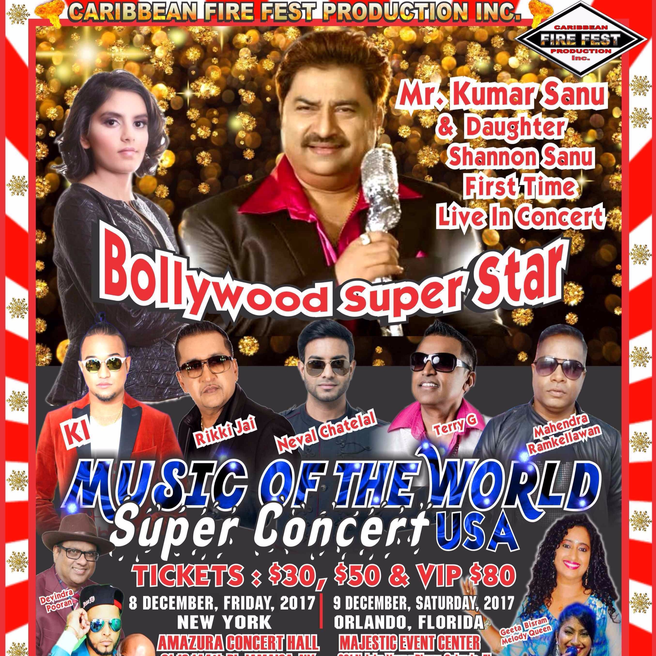 MUSIC OF THE WORLD SUPER CONCERT USA FT. KUMAR SANU - DEC 9TH