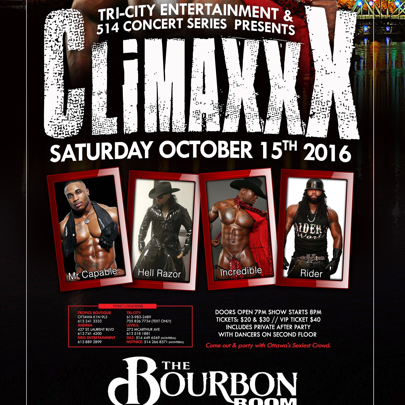 CLIMAXXX ON SATURDAY OCTOBER 15TH