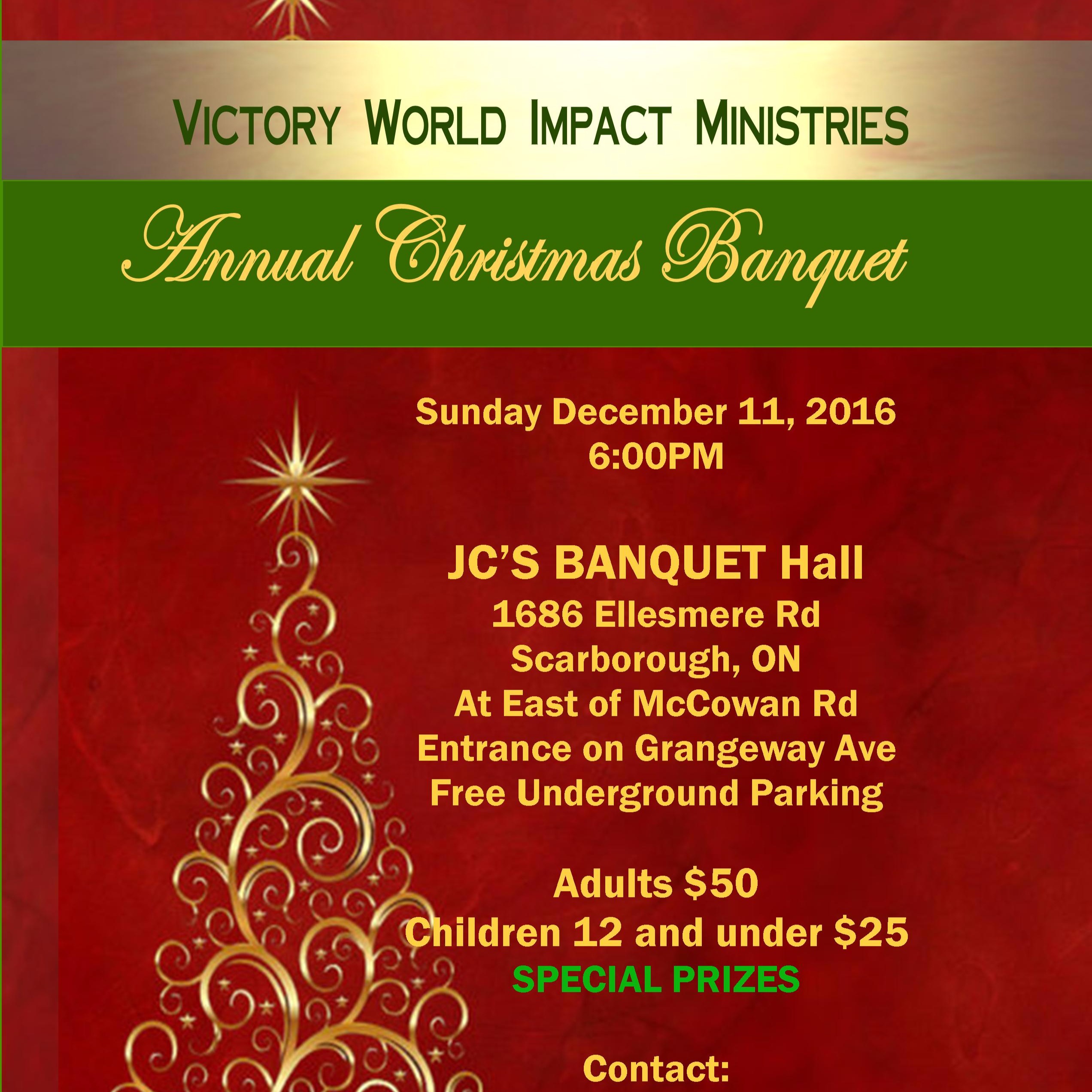 Victory World Impact Ministries Annual Christmas Banquet 