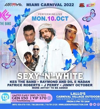 SEXY N WHITE - Miami Carnival Monday Soca Event 