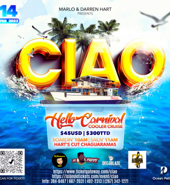 CIAO - Hello Carnival Cooler Cruise! Welcome to Trinidad & Tobago Carnival 2023! 