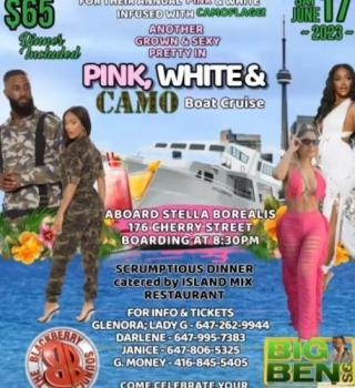 Pink, white & camo boat cruise 