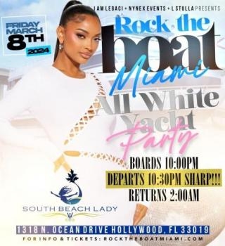ROCK THE BOAT ALL WHITE BOAT RIDE PARTY JAZZ IN THE GARDENS SPRING BREAK WEEKEND 