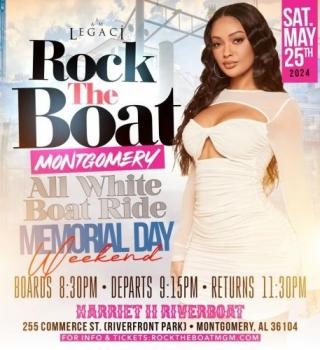 ROCK THE BOAT MONTGOMERY ALL WHITE BOAT RIDE MEMORIAL DAY WEEKEND 2024 