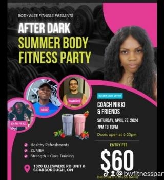 After dark, summer body, fitness party 