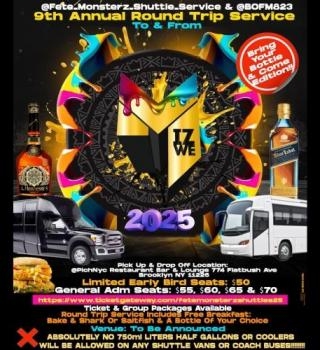 @Fete_Monsterz_Shuttle_Service & @B.O.F.M823 9th Annual Round Trip Shuttle Service To M Iz We 2025 