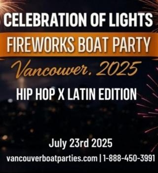 Celebration Of Lights Fireworks Boat Party Vancouver 2025 | July 23rd 