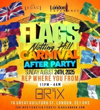 Flags: Notting Hill Carnival After Party 2025 – Rep Your Country 