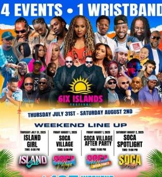 6ix Islands Festival 3 Day - 4 Events Weekend Pass