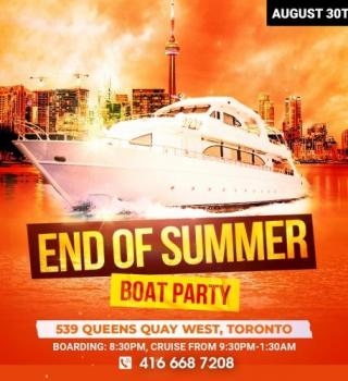 Toronto Boat Party - End of Summer - Labour Day Weekend - August 30 