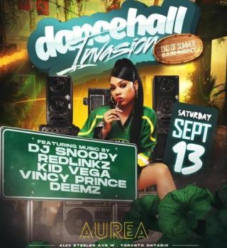 Dancehall Invasion - End Of Summer Bashment | Sep 13th | Aurea Lounge 