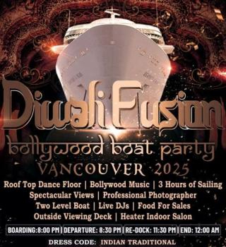 Diwali Fusion Bollywood Boat Party Vancouver 2025 | Diwali On The Water 