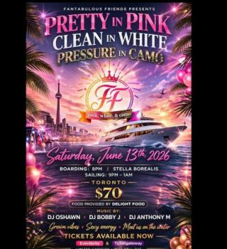 Pink, white & camo boat cruise 2026 
