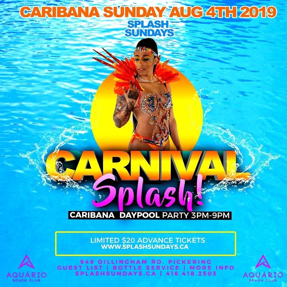 SPLASH SUNDAYS - CARNIVAL SPLASH - CARIBANA SUNDAY - THE DAY POOL PARTY