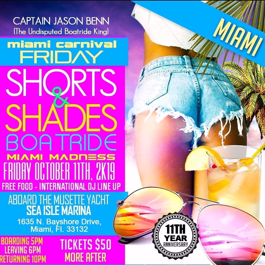 MIAMI SHORTS AND SHADES BOATRIDE 2019