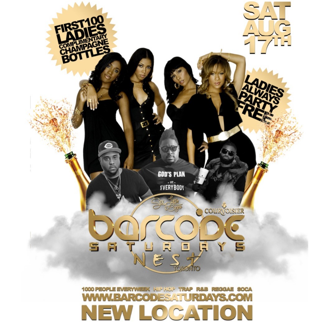 BARCODE SATURDAYS FREE CHAMPAGNE PARTY @ NEST TORONTO